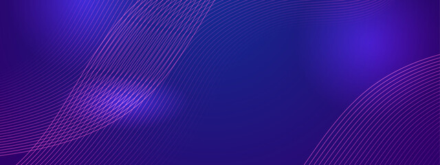 Blue and purple violet modern dynamic luxury abstract banner with glowing geometric stripe lines