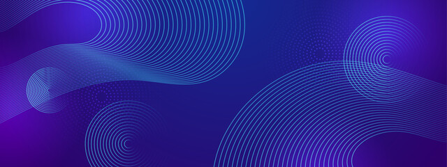 Blue and purple violet vector abstract banner with shape shiny lines