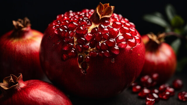 Photo pomegranates fruits vibrant and colorful image of juicy fruits juice fresh splash water 2
