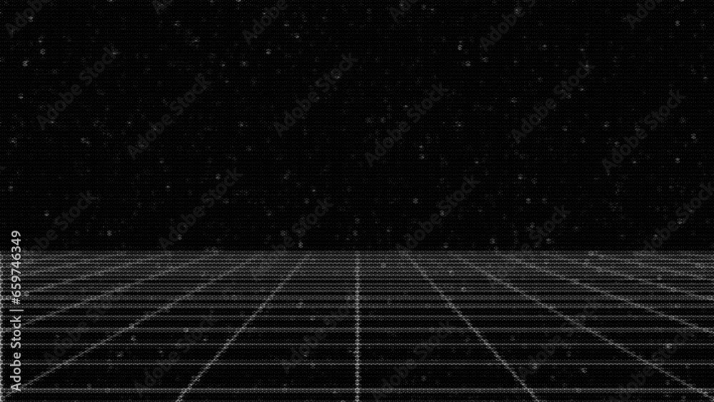 Wall mural computer generated animated moving motion background showing city landscape grids skylines