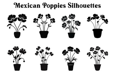 Set of Vector potted plants silhouette, Black and white Potted Desert plant Clipart Collection, 
Indoor plant in pots