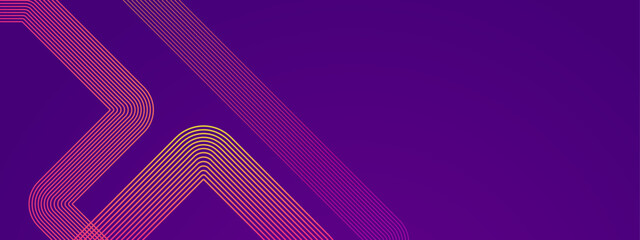 Purple violet and pink modern dynamic luxury abstract banner with glowing geometric stripe lines
