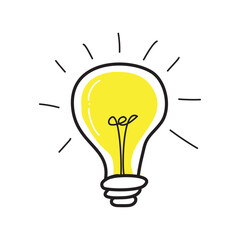 hand drawn vector light bulb icon