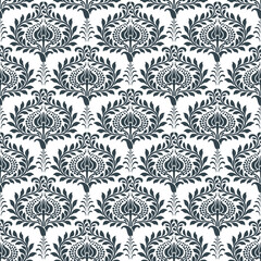 Vector seamless damask floral ornamental patterns. Rich ornament, old Damascus style pattern