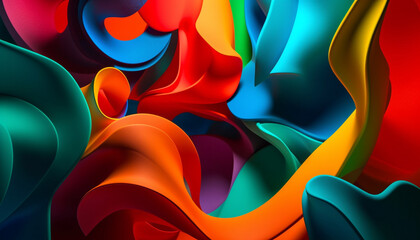 Vibrant multi colored wave pattern backdrop with futuristic computer generated design generated by AI