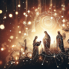 Abstract illustration of Christmas nativity