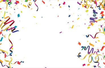 Many Falling Colorful Tiny Confetti Isolated On Transparent Background