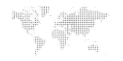 world map in halftone style. vector background