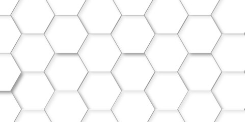 	
Seamless pattern with hexagons White Hexagonal Background. Computer digital drawing, background with hexagons, abstract background. 3D Futuristic abstract honeycomb mosaic white background.