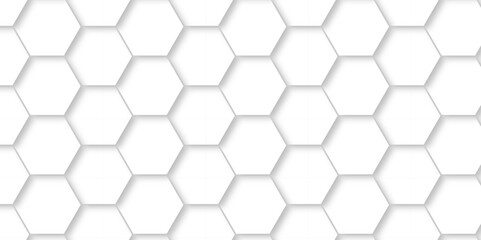	
Seamless pattern with hexagons White Hexagonal Background. Computer digital drawing, background with hexagons, abstract background. 3D Futuristic abstract honeycomb mosaic white background.