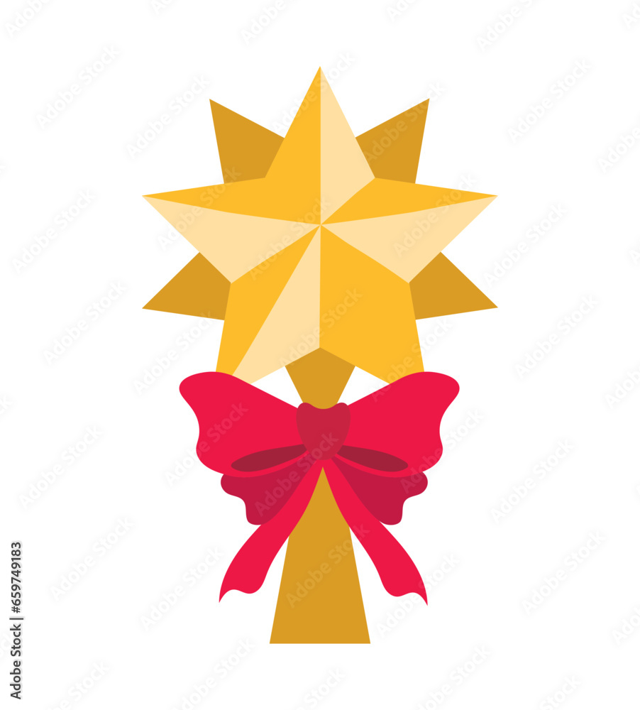 Poster christmas star and bow