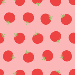 Tomato seamless pattern. Suitable for backgrounds, wallpapers, fabrics, textiles, wrapping papers, printed materials, and many more.