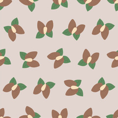 Almond seamless pattern. Suitable for backgrounds, wallpapers, fabrics, textiles, wrapping papers, printed materials, and many more.