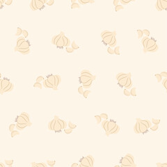 Garlic seamless pattern. Suitable for backgrounds, wallpapers, fabrics, textiles, wrapping papers, printed materials, and many more.