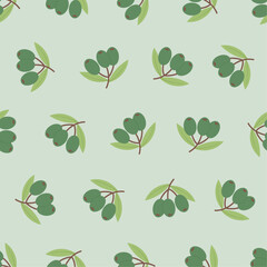 Olive seamless pattern. Suitable for backgrounds, wallpapers, fabrics, textiles, wrapping papers, printed materials, and many more.