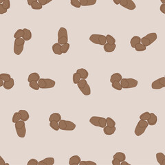 Flat line potato seamless pattern. Suitable for backgrounds, wallpapers, fabrics, textiles, wrapping papers, printed materials, and many more.