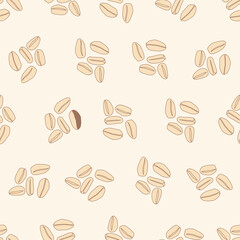 Flat line oat seamless pattern. Suitable for backgrounds, wallpapers, fabrics, textiles, wrapping papers, printed materials, and many more.