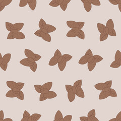 Flat line almond seamless pattern. Suitable for backgrounds, wallpapers, fabrics, textiles, wrapping papers, printed materials, and many more.