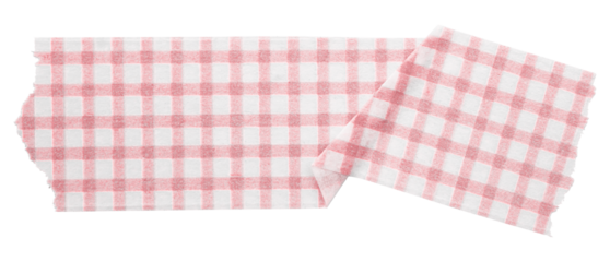 pink patterned sticker paper tape isolated on transparent background.