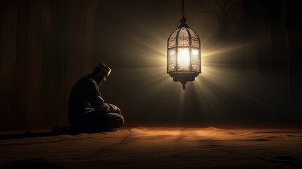 A man praying in a mosque