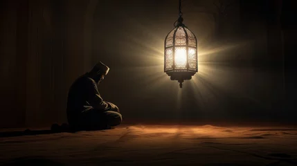 Foto op Plexiglas A man praying in a mosque © Mynn Shariff