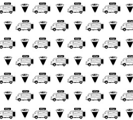 クレープとキッチンカーのパターン模様。パッケージは背景素材として最適です。