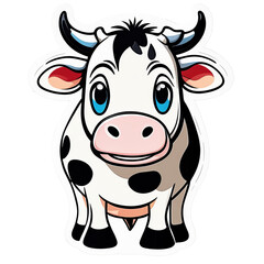 cartoon, cute dairy cow
