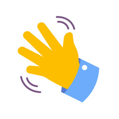 Wave hand gesture emoji icon