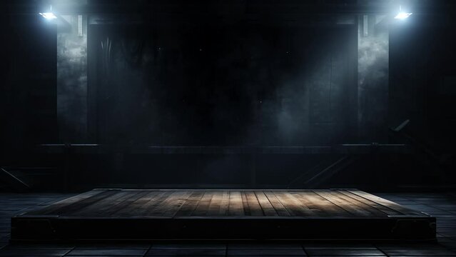 Darkroom background with a platform to showcase, product products marketing concept