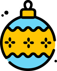 Christmas holiday ornament, hanging bauble vector