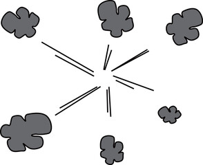 移動する埃のイメージイラスト