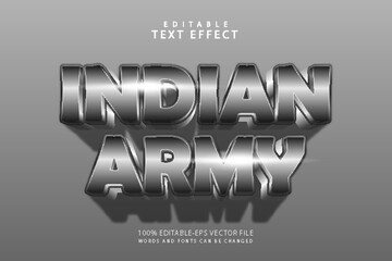 Indian army editable text effect 3 dimension emboss modern style