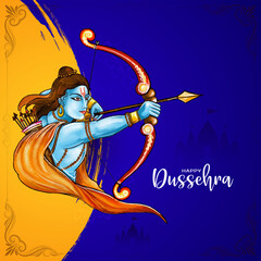Happy Dussehra Indian festival mythological background design