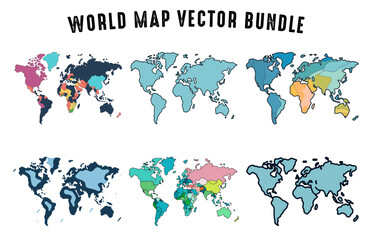Vector World map with Divided Countries, Colored world map illustration isolated on a white background
