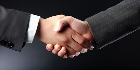 Obraz premium two hands are shaking, generative AI