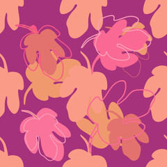 Decorative solution for a tree leaf.Vector.Seamless pattern.