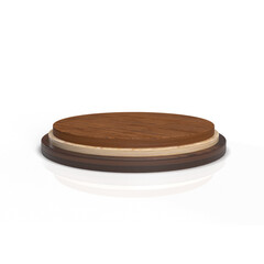 Wooden product presentation podium, pedestal isolated on transparent background