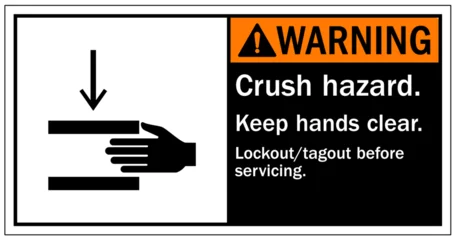 Tuinposter Cut and crush hazard warning sign and labels © Pog