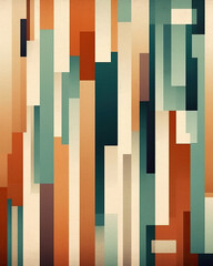 Obraz premium Abstract line pattern art contemporary aesthetic background. Earth tones, terracotta colors. Modern print, minimalist art. Boho wall decor