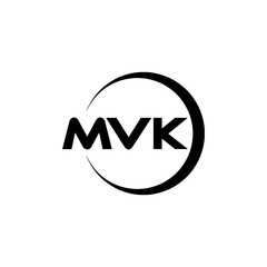 MVK letter logo design with white background in illustrator, cube logo, vector logo, modern alphabet font overlap style. calligraphy designs for logo, Poster, Invitation, etc.