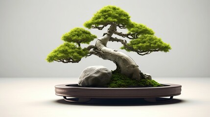 Bonsai tree. Isolated.