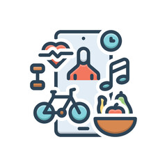 Color illustration icon for lifestyle