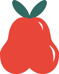 Decorative minimalist red apple for logo