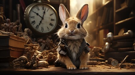 rabbit chronicles, digital art illustration, Generative AI © Artcuboy