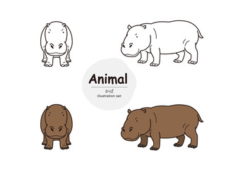動物イラスト（かば）