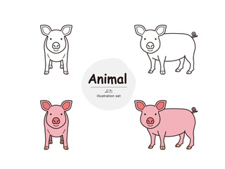 動物イラスト（ブタ）