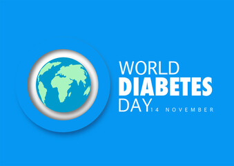 Creative illustration, poster or banner of world diabetes day awareness.