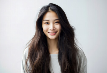 Obraz premium Portrait of a pretty asian young woman isolated from the background