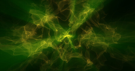 Obraz na płótnie Canvas Abstract green energy magical waves glowing background