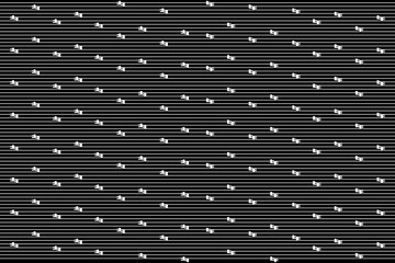 Horizontal stripe of regular pattern. Design lines with pixel white on black background. Design print for illustration, textile, wallpaper, background. Set 9
